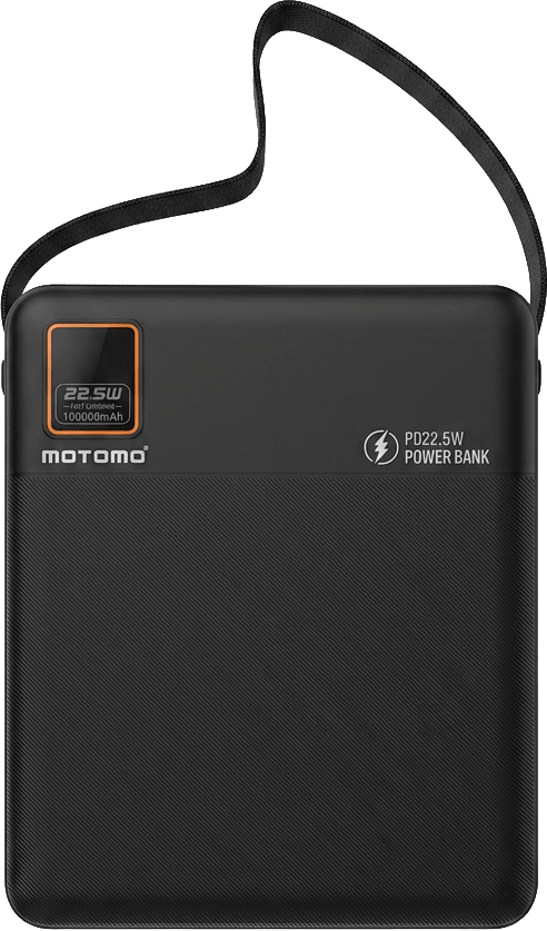 Vista angular del power bank de 100.000 mAh
